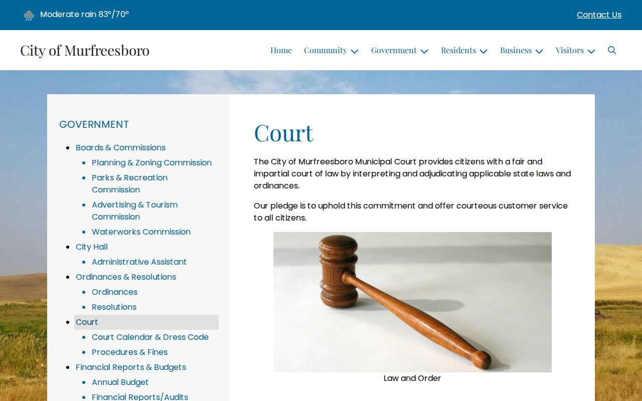 Murfreesboro criminal records municipal court source