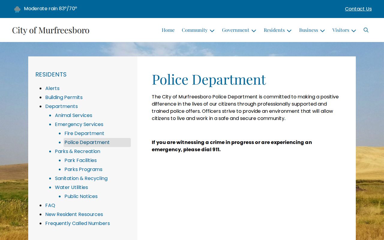 Murfreesboro criminal records police department source page