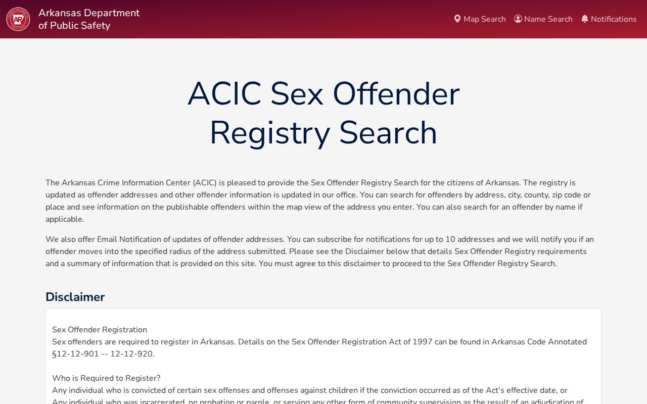 Official Arkansas registry for Pike County sex offender search