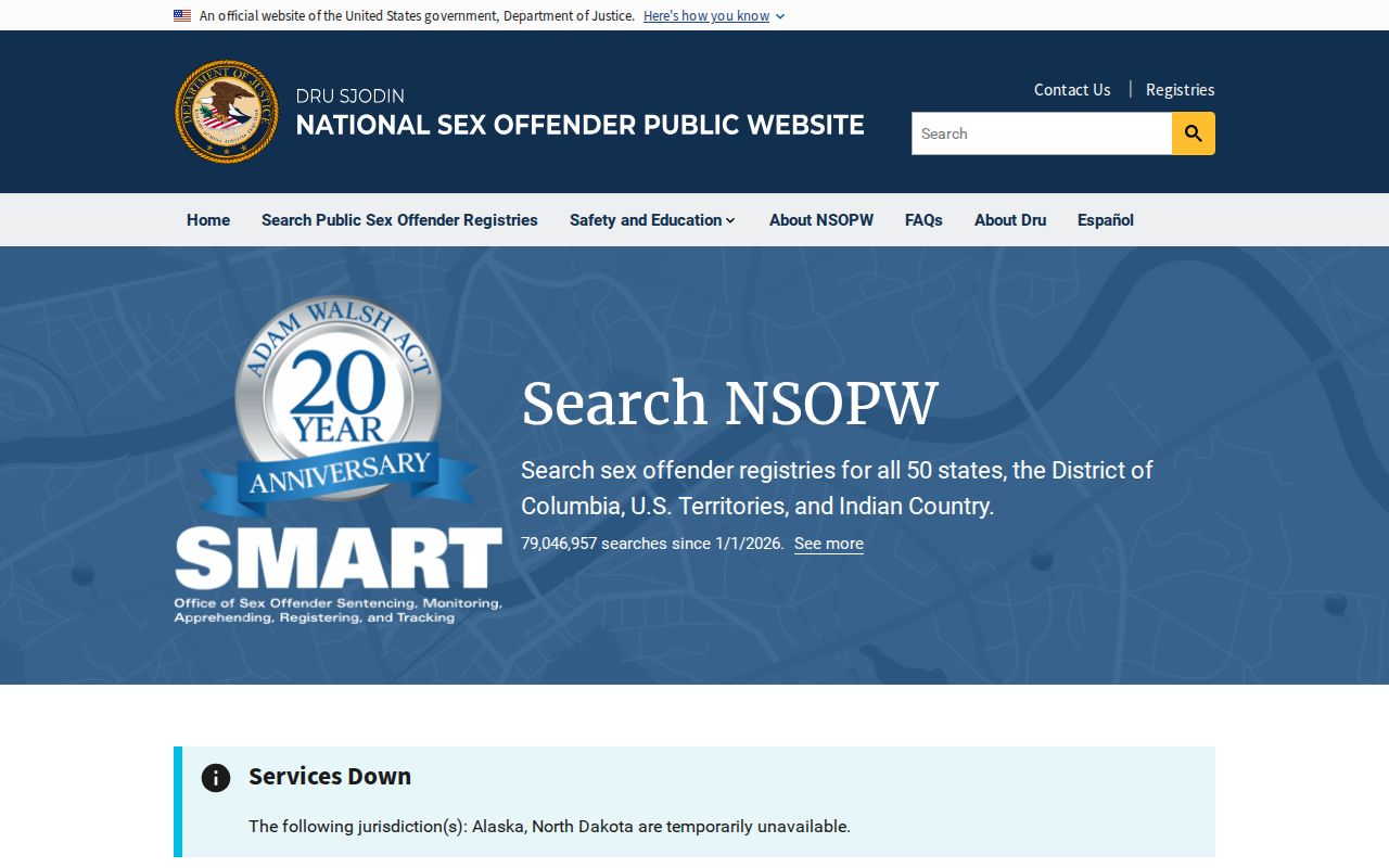 NSOPW cross-state search connected to Pike County sex offender records